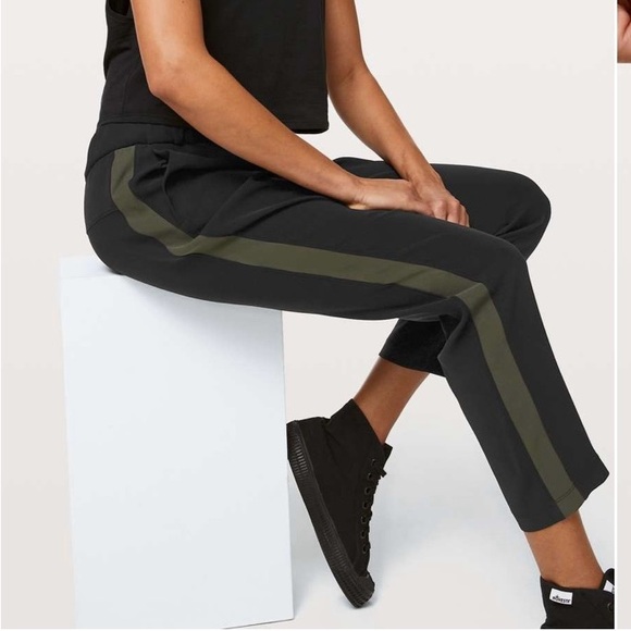 lululemon athletica Pants - Lululemon Black and Olive On The Fly Woven Track Pants